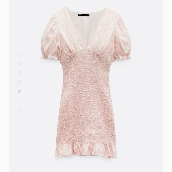 𝐍𝐖𝐎𝐓 𝐙𝐀𝐑𝐀 𝐏𝐢𝐧𝐤 𝐅𝐥𝐨𝐫𝐚𝐥 𝐑𝐮𝐜𝐡𝐞𝐝 𝐏𝐫𝐢𝐧𝐭𝐞𝐝 𝐃𝐫𝐞𝐬𝐬 - Picture 2 of 8